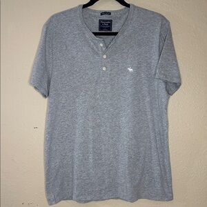 Abercrombie & Fitch Light Gray Henley Shirt